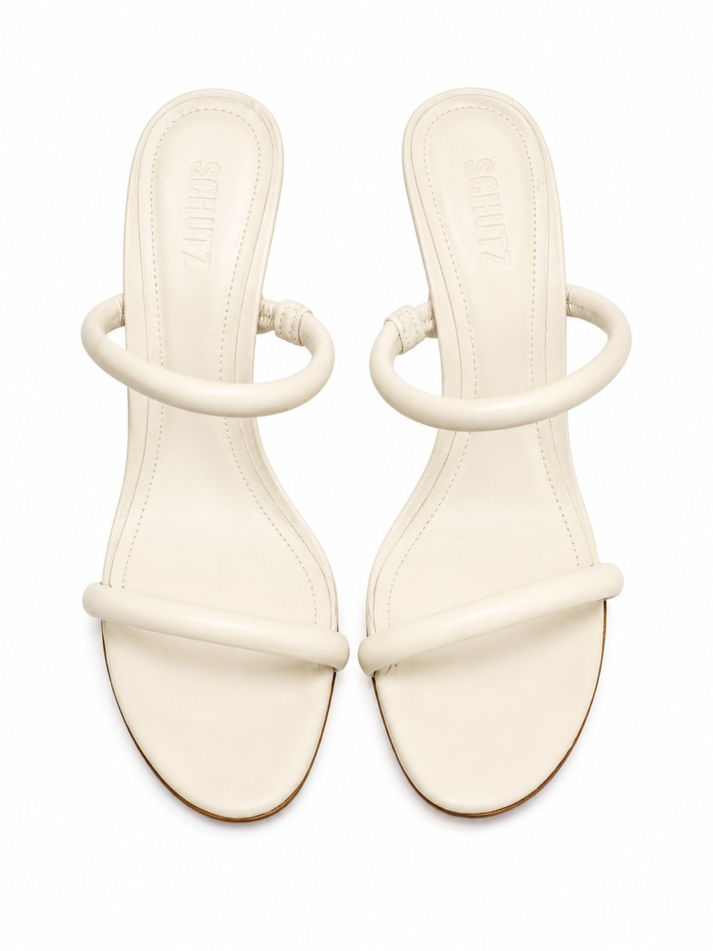 $138 SCHUTZ TaliahIvory Double Hoop Strap Mule Sandal heels NTW
